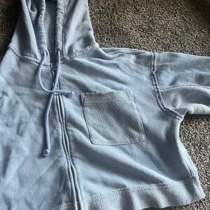 Aerie Cropped Zip Up Hoodie